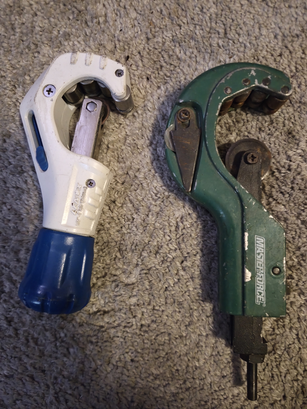 Lenox White and Blue Tube Cutter with Green Tube Cutter
